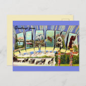 アラスカ グリーティング レトロ ポストカード (正面/裏面)