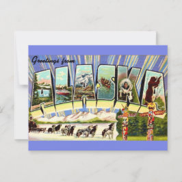 アラスカ グリーティング レトロ ポストカード