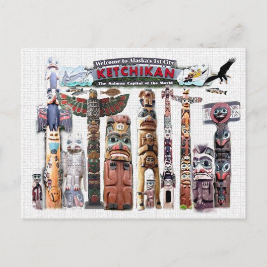 アラスカ,ケチカン ポストカード (正面)
