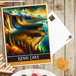 アラスカ・ケナイ湖 |ヴィンテージ絵画ー ポストカード