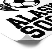 アラスカ サッカー グラフィックサーモンとスポーツデザイン ポスター (角)