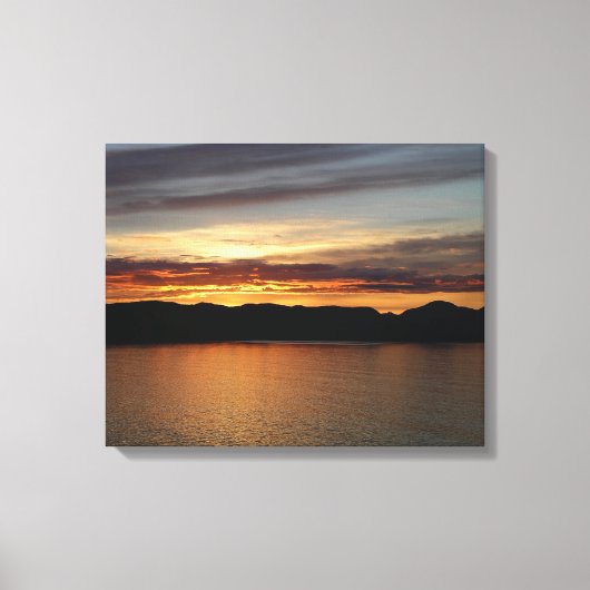 アラスカ・サンセットII美しいアラスカ写真 キャンバスプリント (正面)