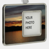 アラスカ・サンセットII美しいアラスカ写真 シルバープレートフレームオーナメント (右)