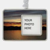 アラスカ・サンセットII美しいアラスカ写真 シルバープレートフレームオーナメント (正面)