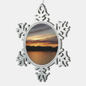 アラスカ・サンセットII美しいアラスカ写真 スノーフレークピューターオーナメント (右)