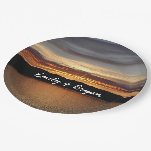 アラスカ・サンセットII美しいアラスカ写真 ペーパープレート (アングル)