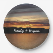 アラスカ・サンセットII美しいアラスカ写真 ペーパープレート (正面)