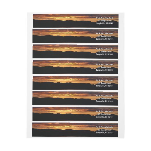 アラスカ・サンセットII美しいアラスカ写真 ラップアラウンドラベル (シート)