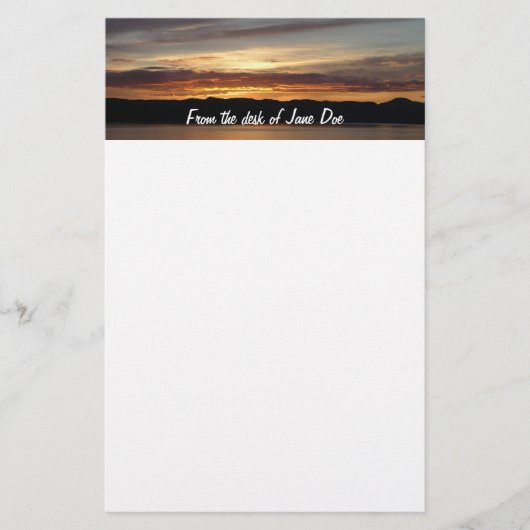 アラスカ・サンセットII美しいアラスカ写真 便箋 (正面)