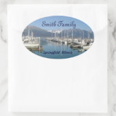 アラスカ，シーワードハーバー 楕円形シール (バッグ)