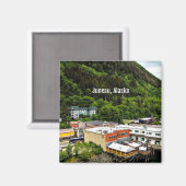 アラスカ、ジュノー、町の写真 マグネット (正面/裏面)
