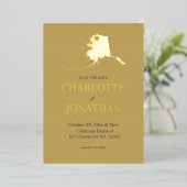 アラスカ デスティネーション ウェディング ゴールド 箔招待状 (立ち正面)