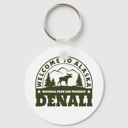 アラスカ。デナリ国立公園と保護区 キーホルダー (正面)