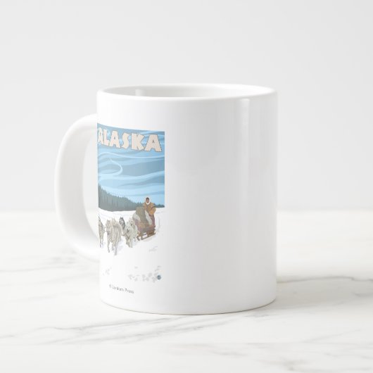 アラスカ·ドッグスレディング·ヴィンテージ·トラベル·ポスター ジャンボコーヒーマグカップ (正面左)