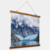 アラスカ ドーズ氷河 水彩画 ロッジ キャビン インテリア装飾 吊り下げ型タペストリー (傾斜あり)