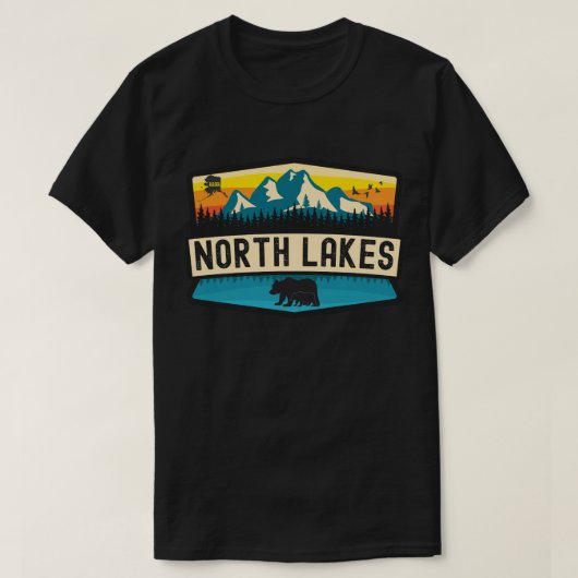 アラスカ，ノースレイクス Tシャツ (デザイン正面)