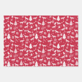 アラスカ・ハスキー・クリスマス ラッピングペーパーシート (正面3)