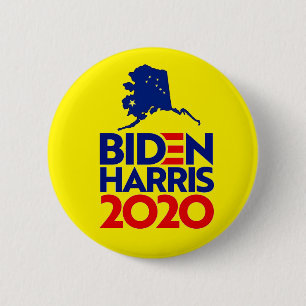 アラスカ:バイデン氏Harris 2020用 缶バッジ