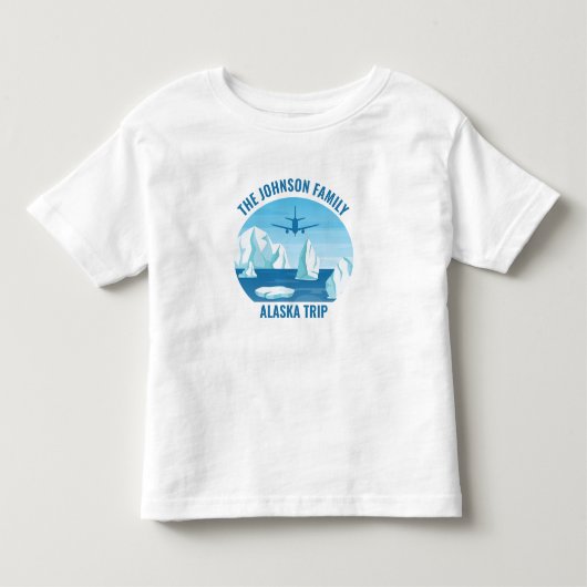 アラスカ ファミリー バケーション カスタム クール グレイシャー トドラーTシャツ (正面)