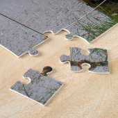 アラスカ,ブルー,ホワイトとグレーのフロート飛行機 ジグソーパズル (側面)