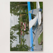 アラスカ,ブルー,ホワイトとグレーのフロート飛行機 ジグソーパズル (縦)