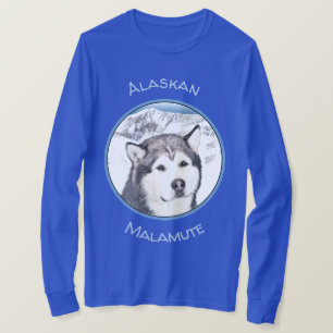 アラスカ·マラミュ絵画ートのかわいいオリジナル·ドッグアート Tシャツ