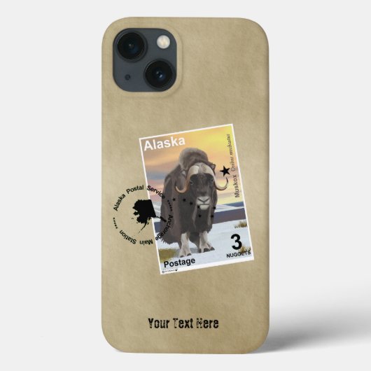 アラスカ・ムスコックス切手 Case-Mate iPhoneケース (裏面)