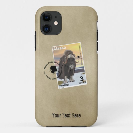 アラスカ・ムスコックス切手 Case-Mate iPhoneケース (裏面)
