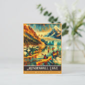 アラスカ，メンデンホール湖 |ヴィンテージ絵画ー ポストカード (スタンド正面)