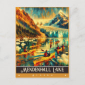 アラスカ，メンデンホール湖 |ヴィンテージ絵画ー ポストカード (正面)