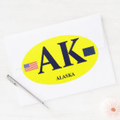 アラスカ*ユーロスタイルバンパーオーバルバンパーステッカー* 楕円形シール (封筒)