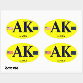 アラスカ*ユーロスタイルバンパーオーバルバンパーステッカー* 楕円形シール (シート)