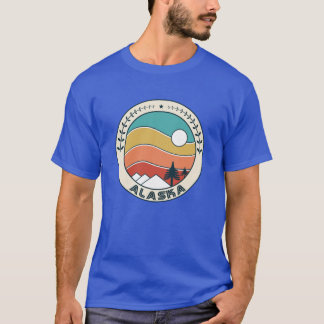 アラスカ レトロ ビンテージ サンセット アラスカ マウンテン お土産 Tシャツ