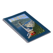 アラスカ・ヴィンテージ旅行ポスター、ジュノー上空のトラム ノートブック (右側)