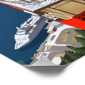 アラスカ・ヴィンテージ旅行ポスター、ジュノー上空のトラム ポスター (角)