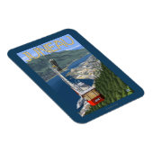 アラスカ・ヴィンテージ旅行ポスター、ジュノー上空のトラム マグネット (右側)