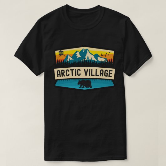 アラスカ，北極村 Tシャツ (デザイン正面)