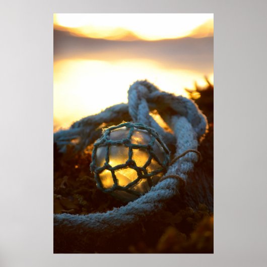 アラスカ,夕暮れ時のガラスの浮き光 ポスター (正面)