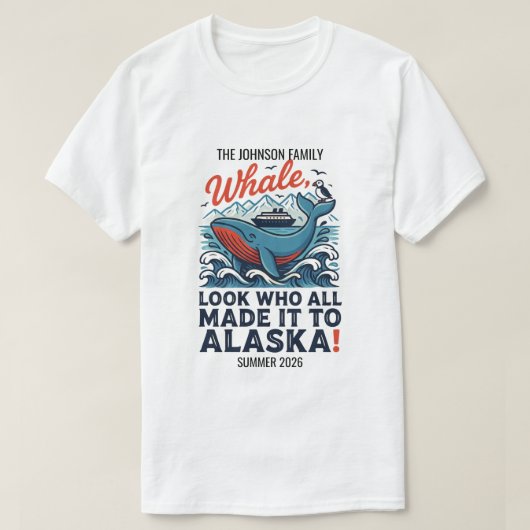 アラスカ 家族 クルーズ 旅行 カスタム グループ Tシャツ (デザイン正面)