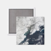 アラスカ、山・リダウトの灰プルーム マグネット (正面/裏面)