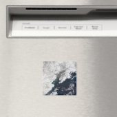 アラスカ、山・リダウトの灰プルーム マグネット (インサイチュ (食洗機))