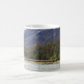 アラスカ、山、川の写真とマグカップ コーヒーマグカップ (中央)