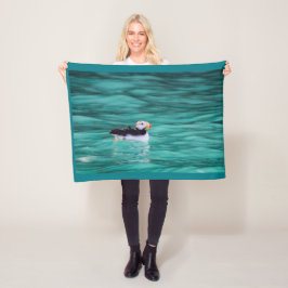 アラスカ、復活ベイのプフィン フリースブランケット