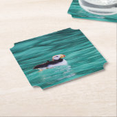アラスカ、復活ベイのプフィン ペーパーコースター (アングル)