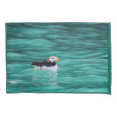 アラスカ、復活ベイのプフィン 枕カバー (正面)