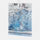 アラスカ，氷河の湾，クルージング, ガラスオーナメント (正面左)