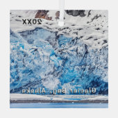 アラスカ，氷河の湾，クルージング, ガラスオーナメント (裏面)