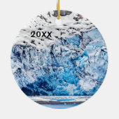 アラスカ，氷河の湾，クルージング, セラミックオーナメント (裏面)