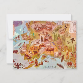アラスカ 絵入り ヴィンテージ ポストカード