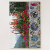 アラスカ,花とモザイク ジグソーパズル (縦)